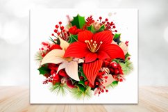 Christmas Flower Sublimation Tumbler | 3d Tumbler Wrap Product Image 3