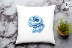 Blue and White Winter Scarf Clipart Sublimation Png Product Image 3
