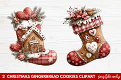 Christmas Gingerbread Cookies Clipart | Cute Holiday Cookie Product Image 1