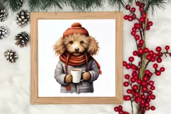 Christmas Dog And Coffee Clipart, Christmas Clipart Product Image 3
