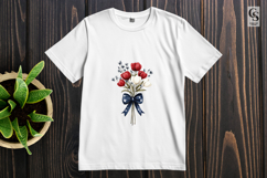 Patriotic Flower Bouquet Clipart Sublimation PNG Product Image 3