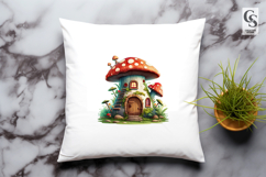 Mushroom House Clipart Sublimation PNG Product Image 3