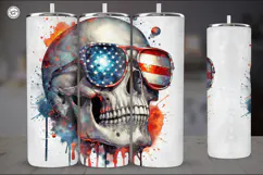 4th of July | Skull Sublimation, 20 oz Tumbler Wrap Product Image 3