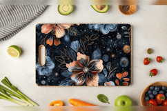 Midnight Boho Blossoms Cutting Boards sublimation Design Product Image 3