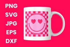 Funny Pink Checkered Smile Face Lovely SVG Product Image 3