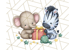 Safari Christmas PNG Clipart, Cute Jungle Animal Art Product Image 3