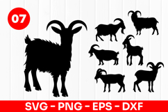 Goat Silhouette Farm Animal SVG PNG Product Image 1