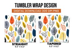 Abstract Shapes And Leaves Tumbler Wrap Sublimation Product Image 3
