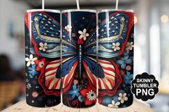 Butterfly Tumbler Wrap for Sublimation - 4th of july Tumbler Product Image 1