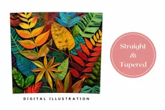 Summer Tumbler Wrap Design, Tropical Leaves Tumbler Template Product Image 3