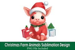 Christmas Farm Animals Sublimation PNG Bundle Product Image 4