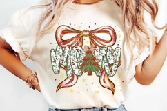 Merry Christmas Bow Sublimation, Christmas Png Product Image 2