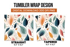 Abstract Shapes And Leaves Tumbler Wrap Sublimation Product Image 3