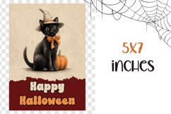 Vintage Halloween Greeting Card, Halloween Wall Art Print Product Image 3