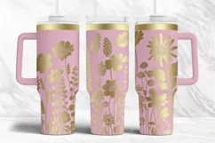 40oz Tumbler laser svg wrap|Wildflowers Butterfly Engraved Product Image 3
