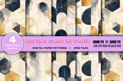 Gold Opal Alcohol Ink Marble JPG Product Image 1