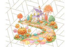Halloween Neighborhood Clipart PNG for Trick or Treat Product Image 3