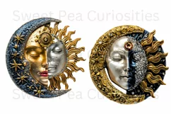 Moon, Sun, Stars, Fantasy, Ephemera, PNG, Clipart Product Image 3