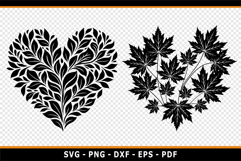 Heart Maple Leaf SVG, Autumn SVG, Fall Leaf SVG Cut Files Product Image 3