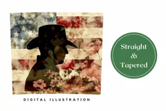 American Flag Tumbler Design, Cowboy Sublimation PNG Product Image 3