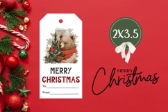 Christmas Bear Gift Tags, Cozy Christmas Gift Tag PNG Product Image 3