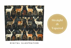 Deer Tumbler Wrap Design, Floral Tumbler Template, Deers PNG Product Image 3