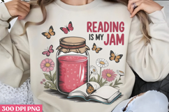 Reading Is My Jam PNG, Book Reader Sublimation PNG Product Image 1