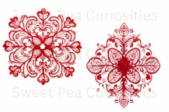 Embroidery, Flowers, Lace, PNG, Clipart, Red Product Image 3