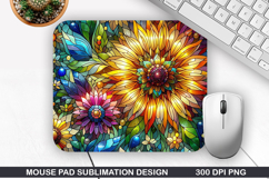 Flowers Mouse Pad Sublimation, Summer Mouse Pad PNG Product Image 1