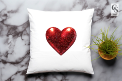 Red Glitter Heart Clipart Sublimation PNG Product Image 3