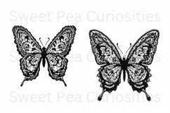 Doily, Black, Butterfly, Ephemera, PNG, Flower, Clipart Product Image 3