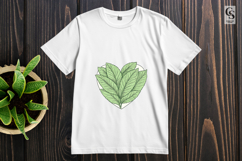 Green Leaf Heart Botanical Clipart Sublimation PNG Product Image 2