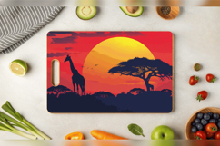 African Safari Sunset Cutting Boards sublimation Design Product Image 3