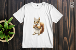 Watercolor Squirrel Illustration Clipart Sublimation PNG Product Image 2