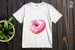 Heart Shaped Donut Dessert Clipart Sublimation PNG Product Image 2