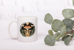 Boho Forest Illustration, Cartoon Mushrooms PNG, Moon PNG Product Image 3