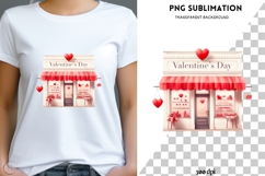 Watercolor Valentine shop png design for T-shirts Product Image 3