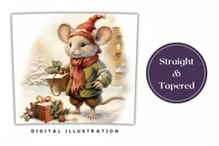 Christmas Tumbler Sublimation, Watercolor Mouse Tumbler Wrap Product Image 3