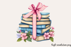 Pastel Cottage Shabby Chic Books Clipart PNG Product Image 1