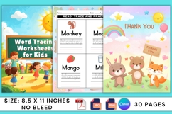 Word Tracing Worksheets for Kids Product Image 3