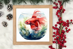 Pets Love Christmas Watercolor Clipart, Christmas PNG Product Image 3