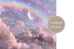 Pink Glitter Tumbler Wrap Design, Moon Tumbler Sublimation Product Image 3