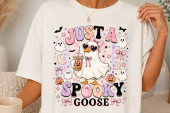 Just A Spooky Goose Cute Pink Halloween SVG Product Image 1