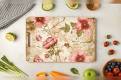 Pink Vintage Flowers Cutting Boards sublimation Designs Product Image 3