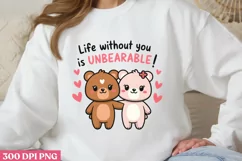 Life without you is PNG, Retro Valentine Sublimation PNG Product Image 3