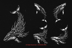 10 Bundle Dark Art Death Whale Skeleton Fish Predator Product Image 5