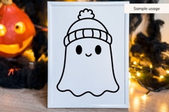 Cute Ghost with Bonnet SVG, Halloween Ghost SVG Product Image 3