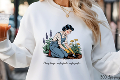 I bury things...seeds, plants PNG, Sassy Gardening Pinup Gir Product Image 3