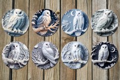 3d style owl | fantasy Car coaster &amp; key chain sublimation Product Image 3