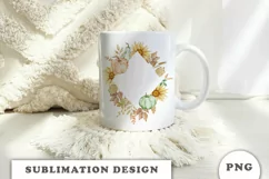 Watercolor Autumn Pumpkins frame png Product Image 3